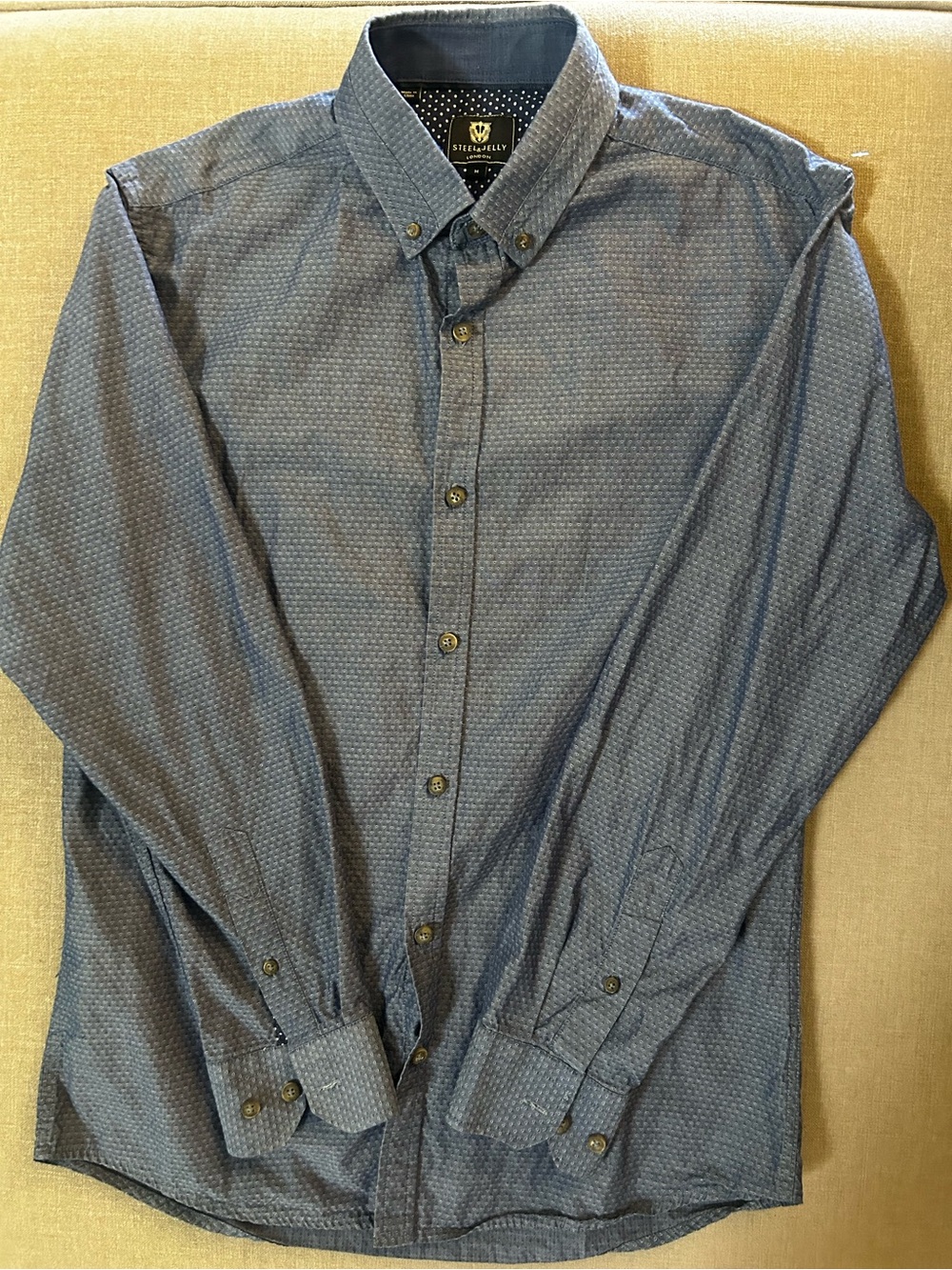 Steel & Jelly Men's Blue Button-Down Long Sleeve Shirt